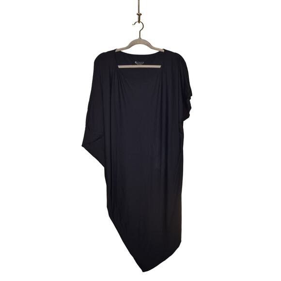 ATHLETA $79‎ Sunlover Hilo UPF Dress Navy Short Sleeve Stretch Asymmetric Medium - Picture 1 of 3